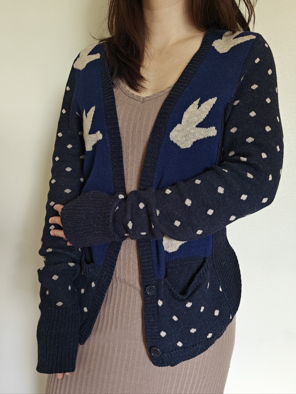 Leifnotes | Blue Pattern Cardigan Sweater